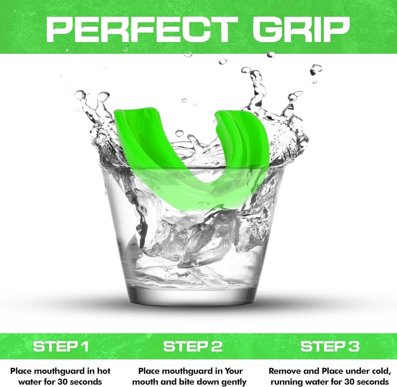 BFS IMPEX Mouth Guard Sports for Adults Best for Teeth,MMA Mouth Guard with Case for Boxing,Karate,Rugby,Football MouthGuard (Flu Green) - Image 5